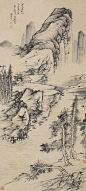 吴历——《仿子久山水》【溪水东西合，人家高下居。写大痴道人乙丑秋七月】山水 立轴欣赏 | 
清|吴历(1632-1718)本名启历，字渔山，号墨井道人、桃溪居士 。清初著名画家。诗师钱谦益，画师王鉴、王时敏，主取王蒙和吴镇之长，形成自己风格。清初六家之一，又称“四王吴恽”。后入天主教、耶稣会，传教三十年，近20年少绘事。