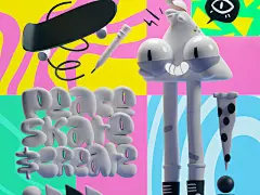 Peace Skate &amp; Create collab 3d animation b3d blender create doodle illustration motion peace render skate