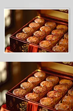 AI数字艺术中秋节送礼月饼礼盒图片