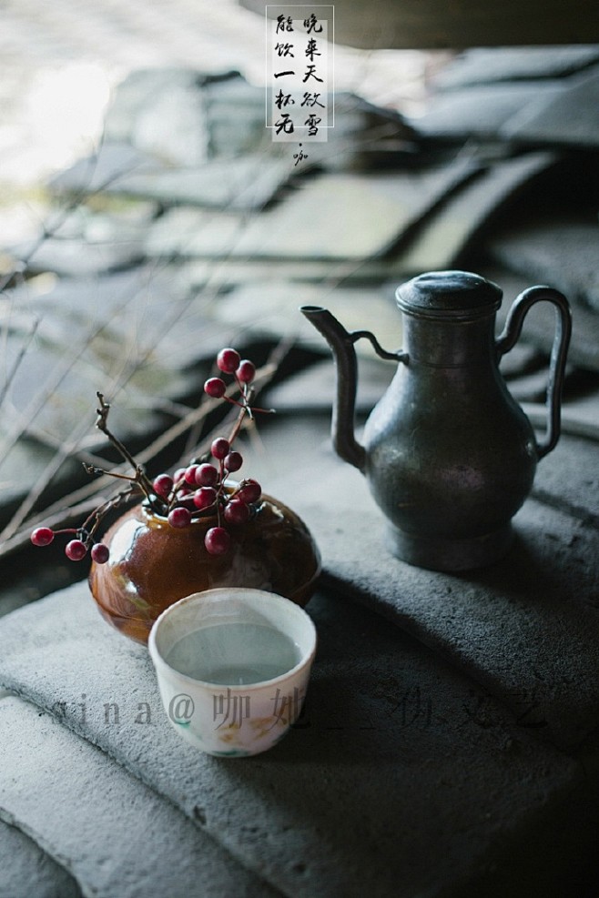 晚来天欲雪，能饮一杯无。 ​​​​