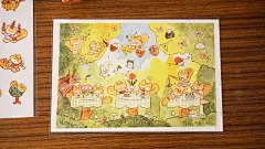 现货薄荷兔手帐韩国thomas lee 猫咪面包屋和花园卡片插画ins装饰-淘宝网