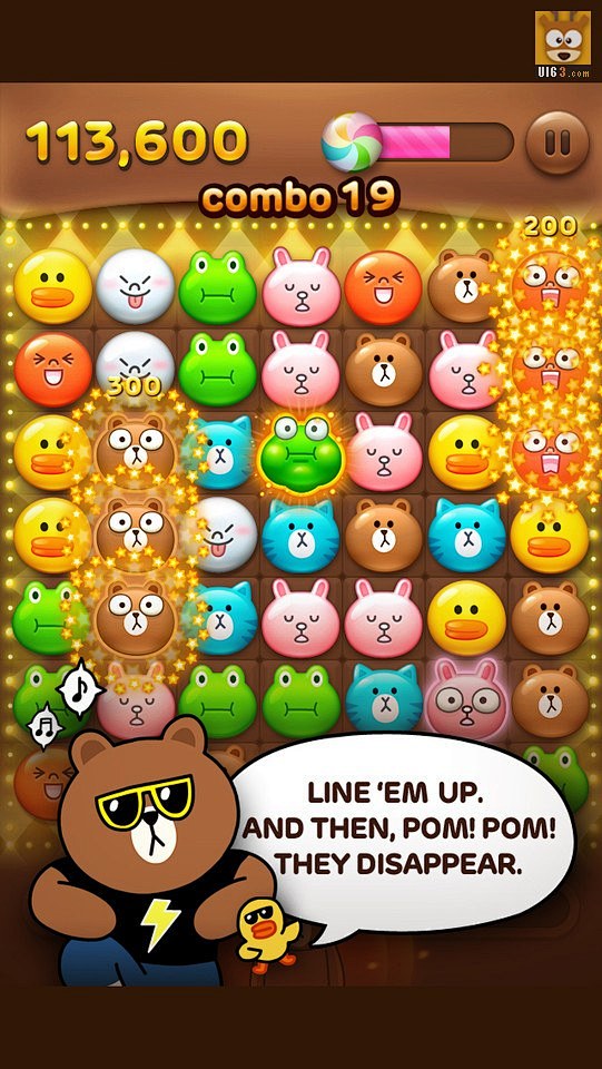 益智消除《LINE POP》UI游戏界面