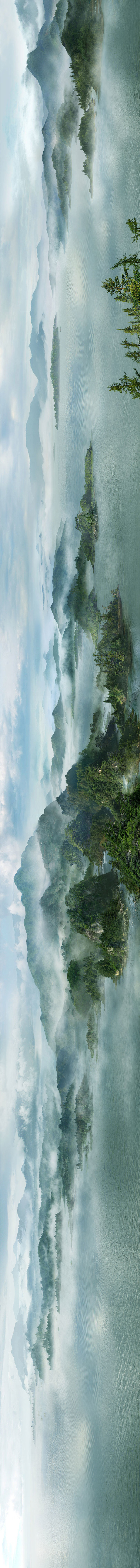 水墨古风山水地产H5背景