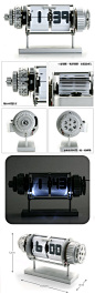 木村翻页钟闹钟齿轮钟创意钟表电子钟时钟座钟LED钟复古时尚欧式-tmall.com天猫