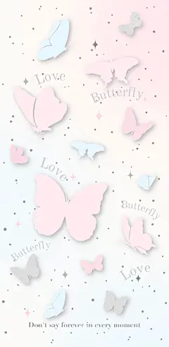 春日蝴蝶ins简约小清新韩系插画壁纸 - 小红书