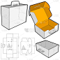 带手柄和模切图案的折叠盒。.eps文件是完整的，功能齐全。为真正的纸板生产准备。