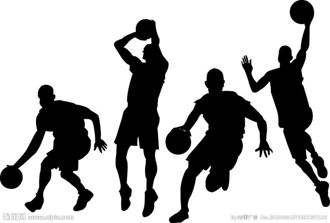 篮球运动人物剪影素材源文件
