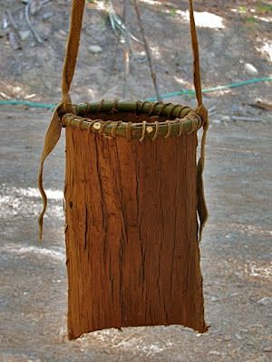 Folded bark basket
