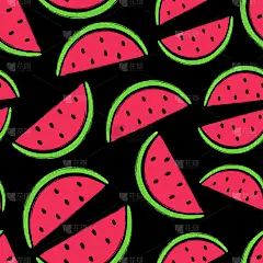 刷垃圾西瓜水果无缝图案。