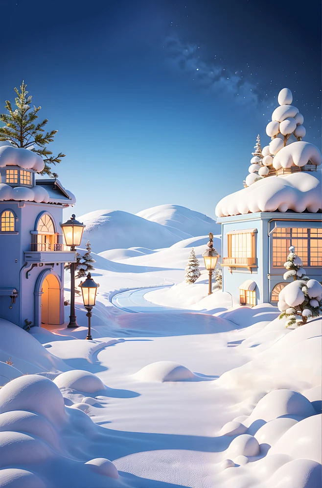 C4D SD生成 AI冰雪雪景电商 场景 冬天 雪地 小寒 大寒 大雪 小雪 房子 建筑图片_物品背景图片素材-花瓣网