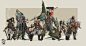 Pirate Character Designs, Sebastian Luca : Miniature character concepts for an upcoming board game project called Avast 
http://gnarly-tree.com/
