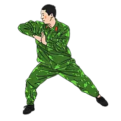 军人卡通迷彩服战士手绘解放军手绘素材