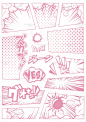 漫画框框 第一期贴纸 - 小红书