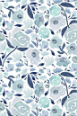 Blue rose watercolour florals blue - watercolor by laurawrightstudio - Hand painted blue and teal watercolor flowers