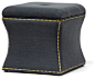 Baxton Studio Shrewsbury Dark Gray Linen Modern Ottoman traditional-ottomans-and-cubes