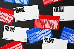 时尚品牌Logo设计商务个人名片卡片展示贴图PSD样机模板 Business Card Mockups插图2