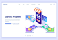 Loyalty program isometric landing page service application for online shopping .