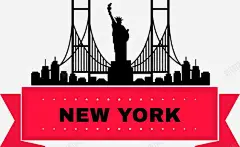 手绘纽约标签 创意素材