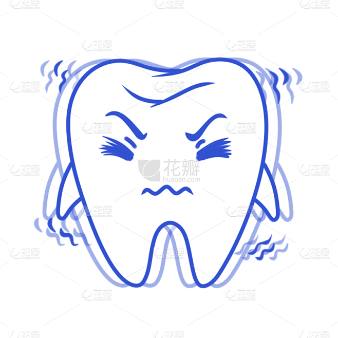手绘-拟人牙齿口腔健康医疗贴纸1