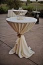 ‿✿⁀Weddings‿✿⁀  ~~highboy tables w/ burlap ties & mason jar candle holders: 