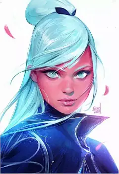 90后插画师 Ross Tran 一组女性人像插画 ​​​​