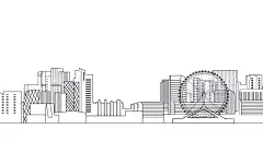 城市剪影深圳湾  - 源文件下载【酷图网】城市剪影,深圳湾,简笔画,摩天轮,大厦