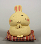预定】日本代购传统手工制品羽田桂子陶瓷可爱小兔子礼物婚礼@北坤人素材