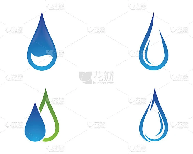 Water drop vector icon illustration素材-花瓣网