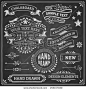 Chalkboard ornaments and ribbons. Vector format. - stock vector