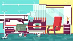病房里的插图
