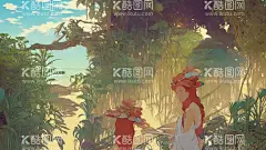 插画海滩壁纸  - 源文件下载【酷图网】动漫,插画,海滩,树木,海洋,氛围感,宫崎骏,海滩背景墙,海景,海滩高清图,海滩壁纸,蓝天,唯美,沙滩,风景