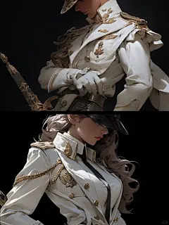 军服控｜无暇白海军插画 - 小红书