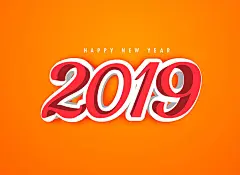 m0127_2019数字体新年元旦快乐猪年会海报背景元素设计矢量AI素材-淘宝网