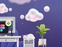 国外办公场景应用程序ppt演示文稿设计3D图标icon插画设计素材包 Cubbies v2.0: 3D Workspace Illustrations插图1