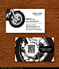 黑白个性摩托车名片设计图片