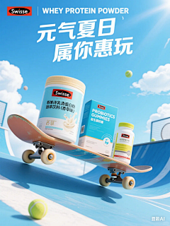 啾啾11111采集到促销海报-蓝色