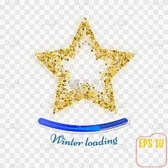 向量豪华金星。餐厅、精品店、咖啡厅、珠宝、时尚、派对等广告海报元素。冬天加载概念