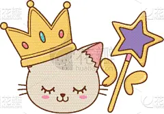 王冠,猫,魔杖,可爱的,华贵,肖像,公主,自然美,棍