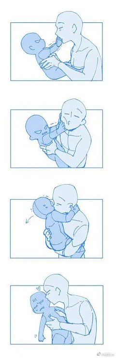 【#绘画素材#】亲子构图参考 ​​​​