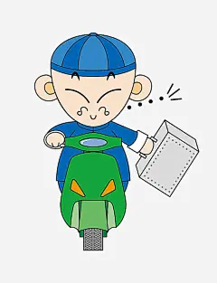 车免抠素材_新图网 https://ixintu.com 人 卡通 可爱 手绘 摩托车 电动车 车