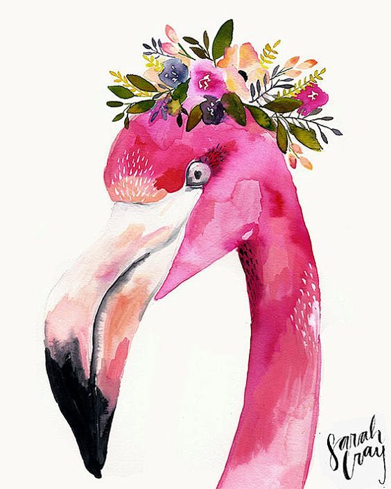 Flamingo with Floral...