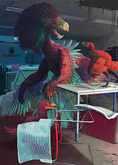 恐竜襲撃插画图片壁纸