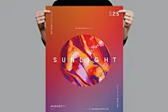创意星球油画背景海报传单设计PSD素材模板下载 Sunlight Flyer  Poster Template