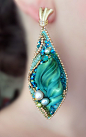Shibori silk - Embroidery Earrings Serena Di Mercione Creation