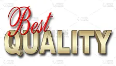 股票插图-大文本:最佳质量，红色文本:最佳，金色文本:质量，3D插图，白色背景。