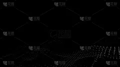摘要三维无缝渲染循环动画。现代背景设计。抽象的未来粒子波。未来点背景与动态波。无缝循环。数字矩阵α
