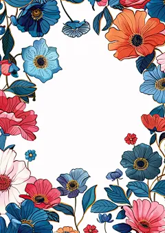 简约花朵边框素材图AI图背景