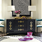 Jonathan Adler Turner Credenza : Modern Glamour.Chic Chinoiserie meets Park Avenue Flair. Our classic and elegant Turner Credenza is adorned with our signature honeycomb hardware.  The oak veneer is wire-brushed to draw out the natural grain of the wood a