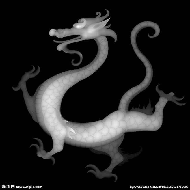 龙灰度图