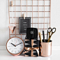 Pinterest: dopethemesz ; rose gold/copper dreams ; modern office decor